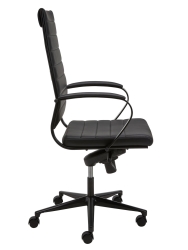 Design bureaustoel 601, hoge rug geheel zwart