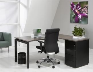 L-Bureau met ladenblok Q-Bic Antra 180x160cm