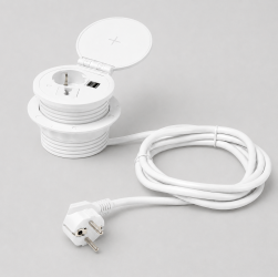 Inbouw powerbox 80mm rond met wireless charger