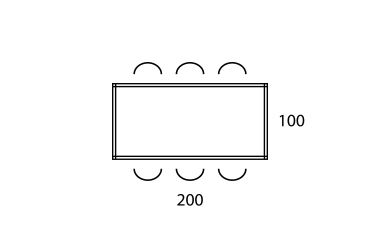 Kantoortafel 200x100cm Multibase-S